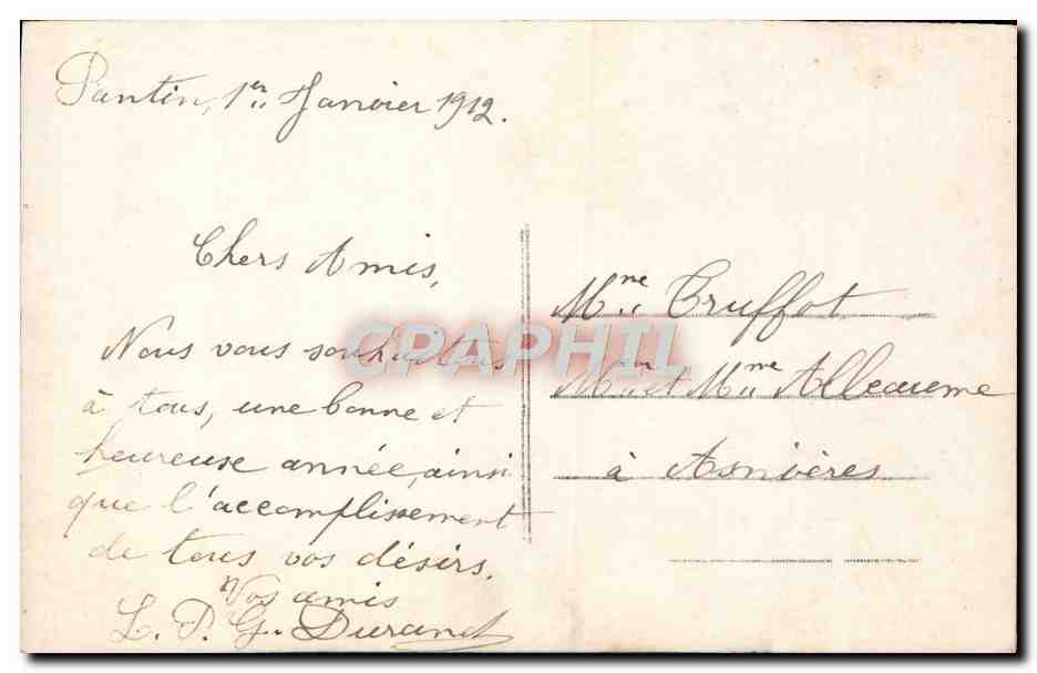 CPA Fantaisie Femme Bonne Annee — Back