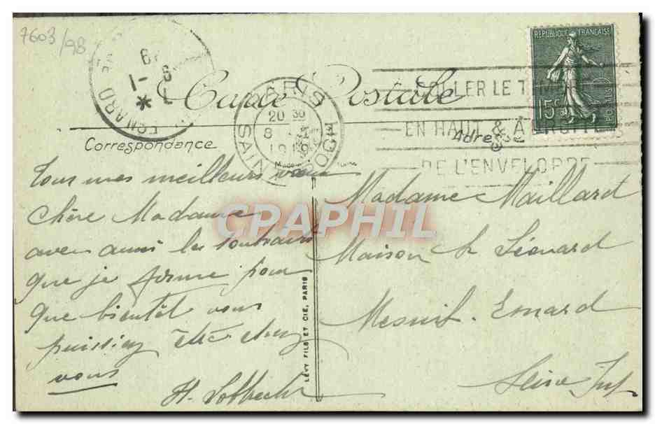CPA Paris La Cascade du Bois de Boulogne — Verso