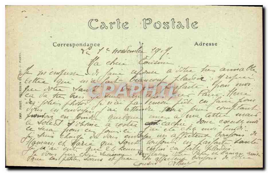 CPA Paris Bois De Boulogne la Cascade — Verso
