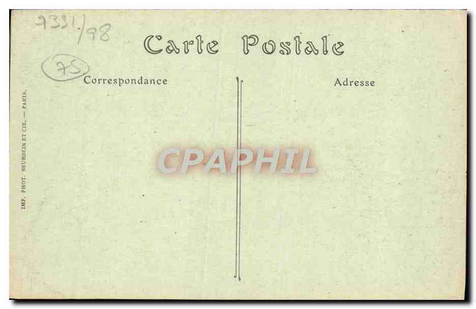 CPA Paris Bois De Boulogne la Cascade — Verso