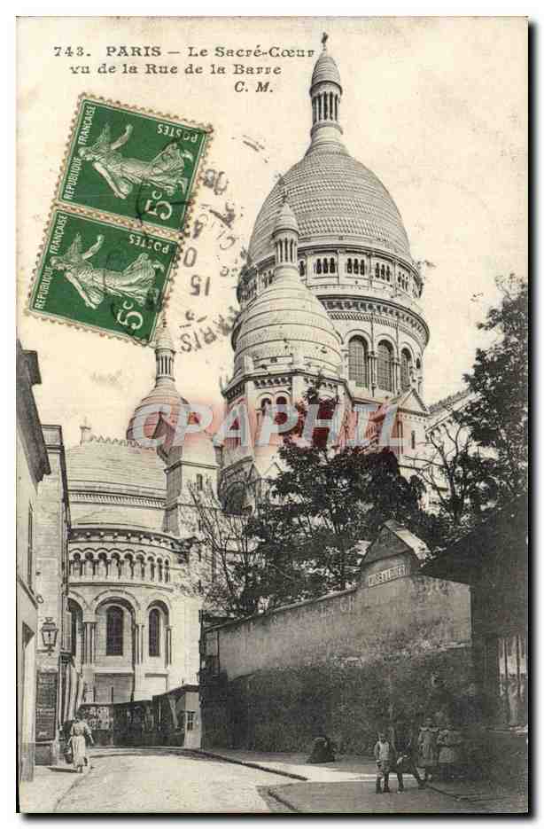 Paris — Le Sacré-Cœur vu de la Rue de la Barre — C.M. n°743