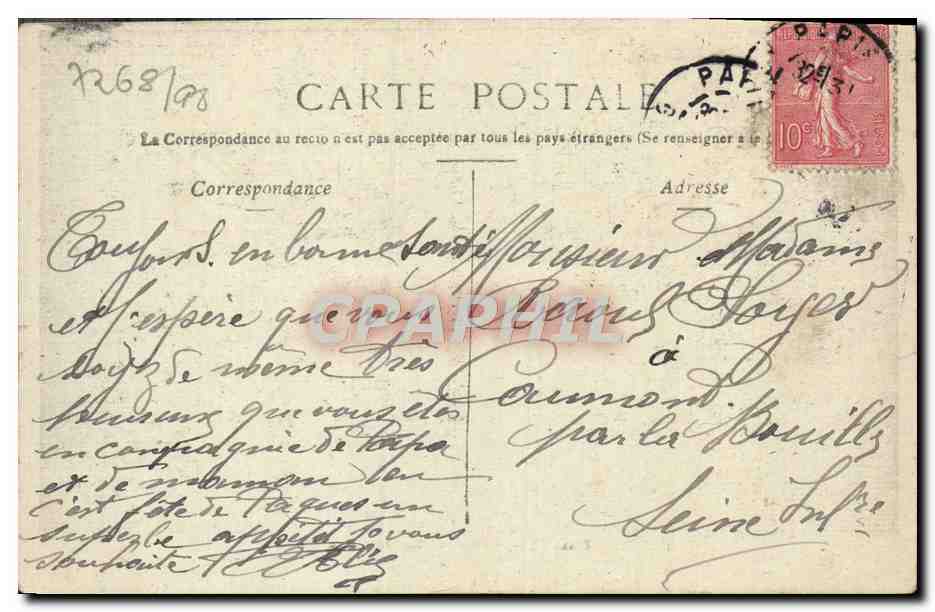 CPA Paris Banque De France — Rückseite