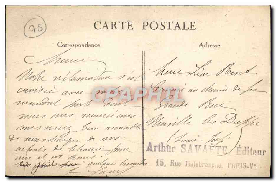 CPA Paris Avenue de I'Oera — Rückseite