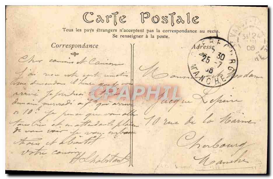 CPA Paris L'Avenue de I'Opera — Rückseite