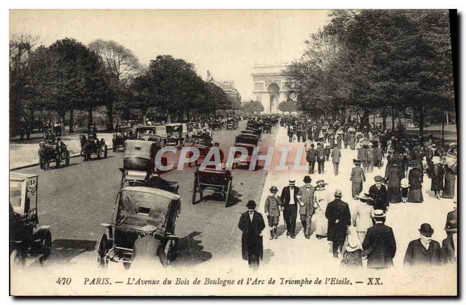 CPA Paris L'Avenue du Bois de Boulogne et I'Arc de Triomphe de I'Etoile