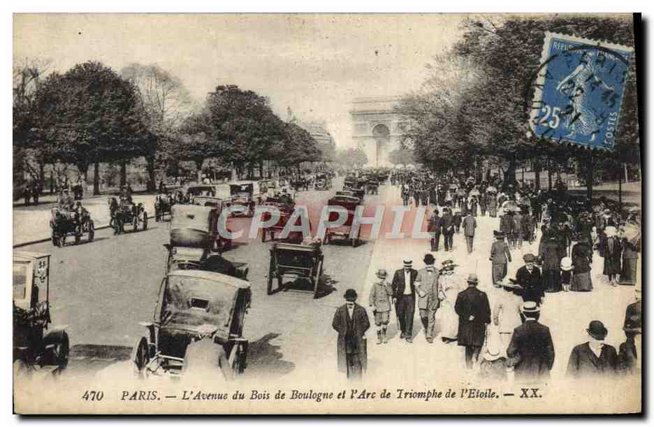 CPA Paris L'Avenue du Bois de Boulogne et I'Arc de Triomphe de I'Etoile