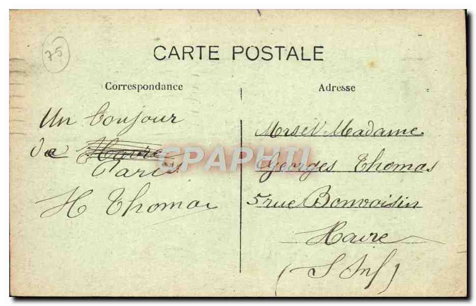 CPA Paris Avenue Alexandre III Empereur de Russie Rusia — Rückseite