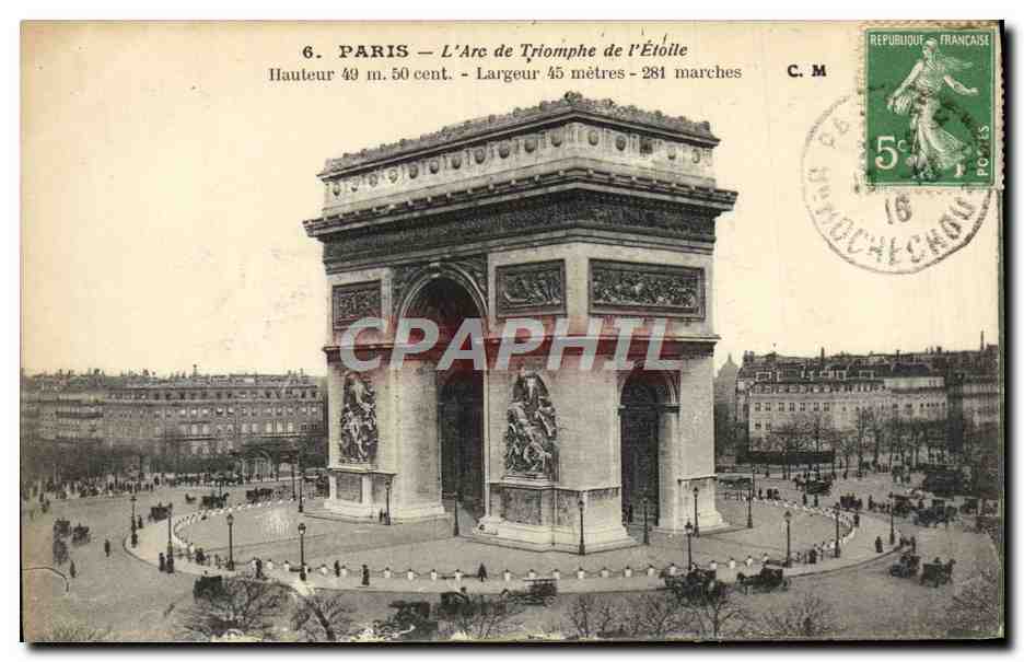 CPA Paris L'Arc de Triomphe de I'Etoile