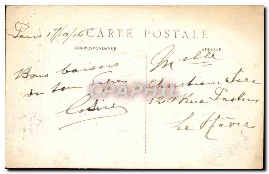 CPA Paris L'Arc de Triomphe de I'Etoile — Rückseite