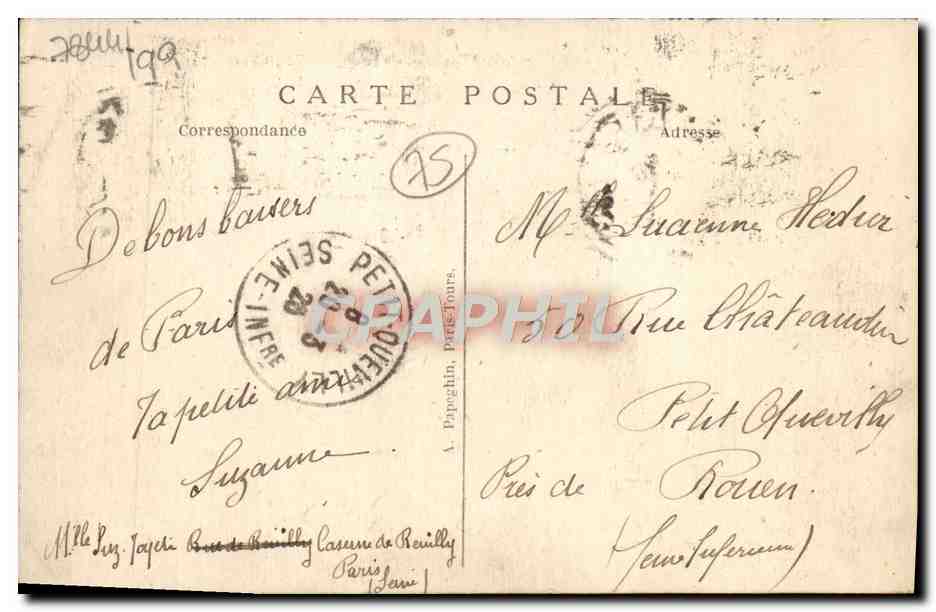 CPA Paris L'Arc de Triomphe de I'Etoile — Verso