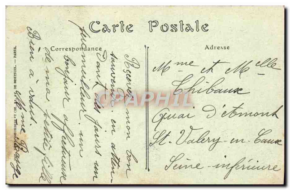 CPA Paris L'Arc de Triomphe de I'Etoile — Rückseite