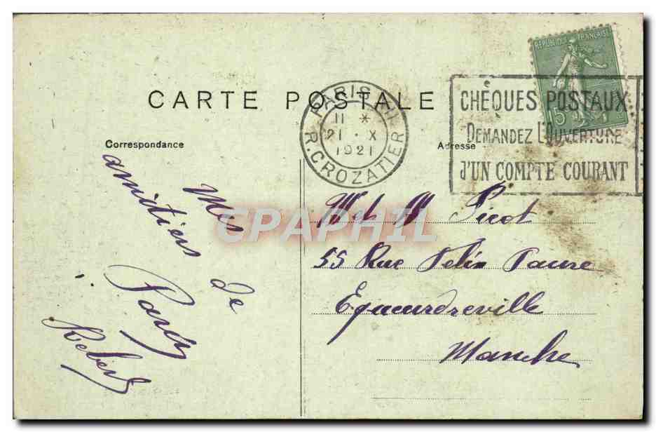 CPA Paris L'Arc de Triomphe de I'Etoile — Verso