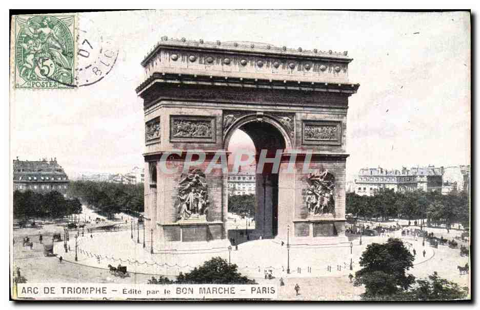 CPA Paris L'Arc de Triomphe Edite par le Bon Marche 