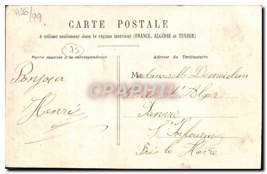 CPA Paris Ministere de la Guerre — Rückseite