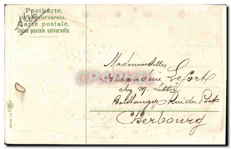 CPA Bonne et Heureuse Annee Fleurs — Verso