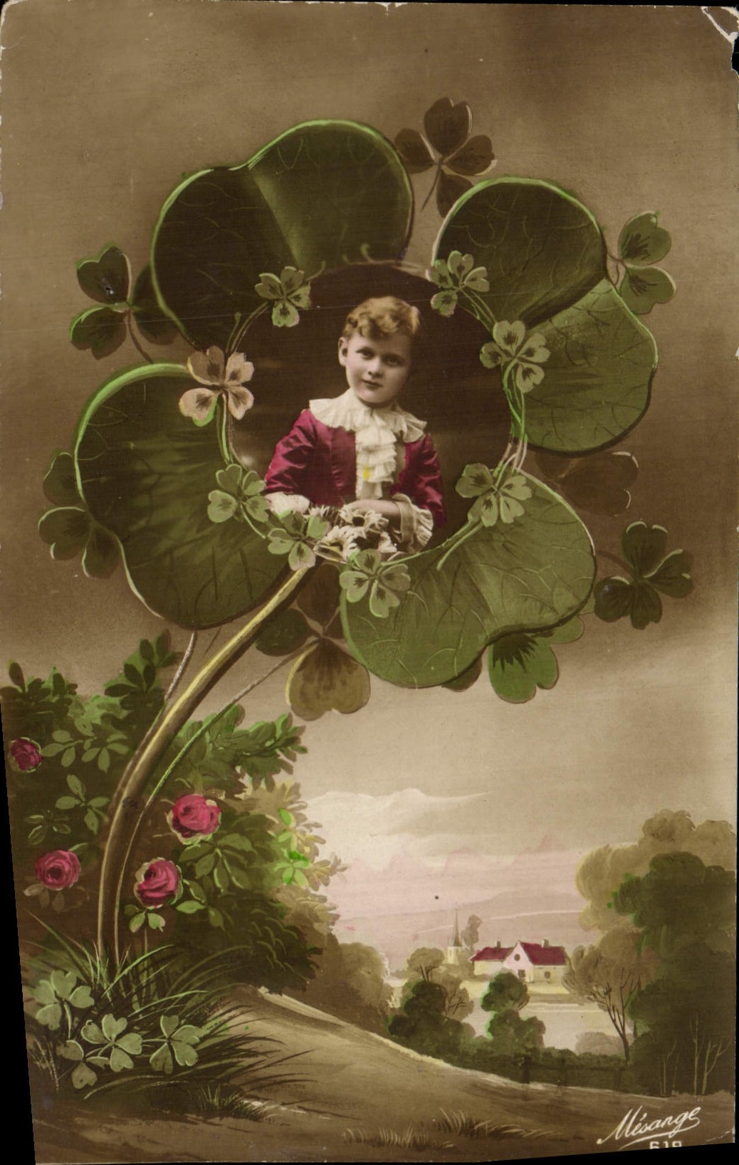 CPA Fantaisie Enfant Trefle