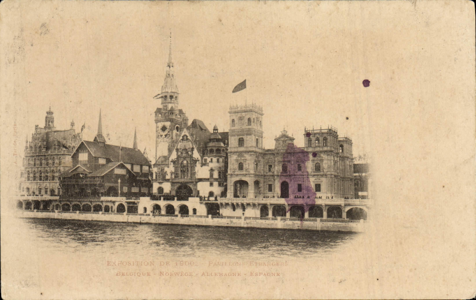 CPA Paris Exposition de 1900 Pavillon Belgique Norvege Allemagne Espagne 