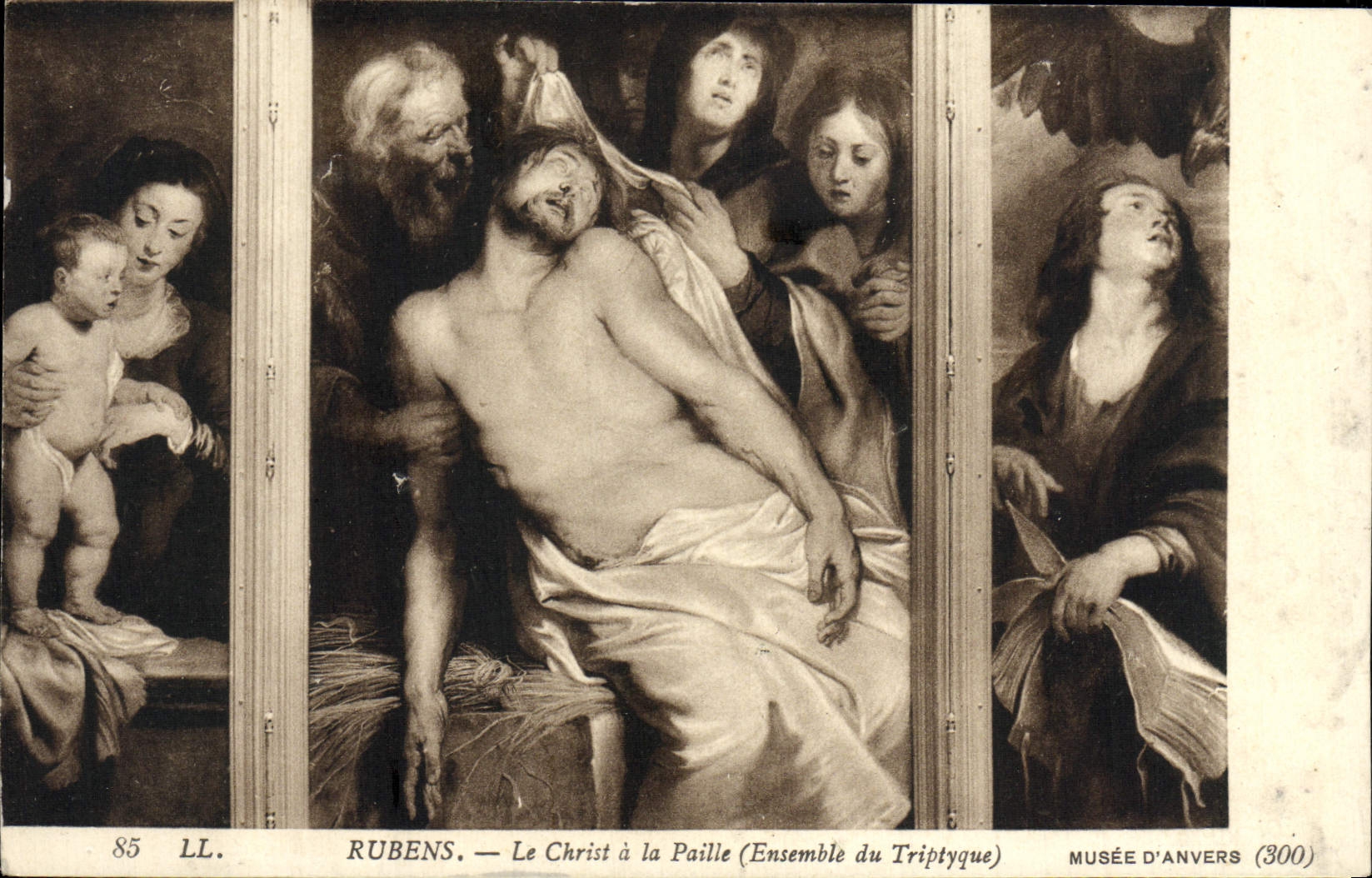 CPA Rubens Le Christ a la Paille Ensemble du tryptique Musee D'Anvers