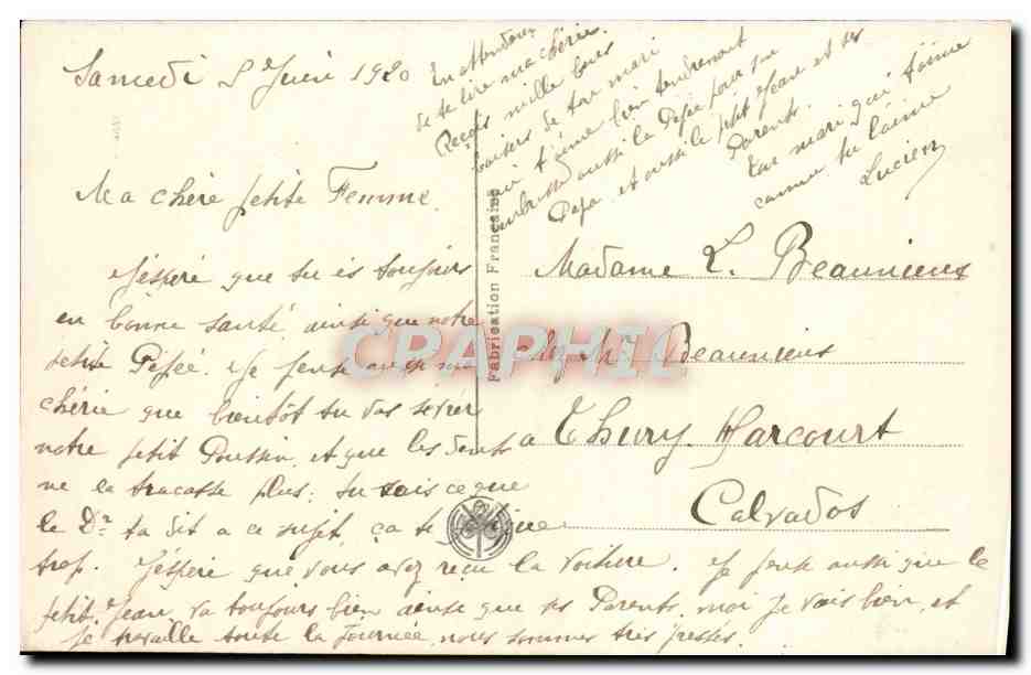 CPA Jeanne d'Arc Ecoutant Les Voix La vie de Jeanne d'arc Chevre Agneau Mouton Vache — Verso