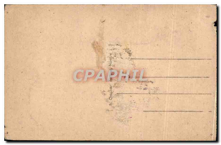 Tarjeta postal antigua Guerande La Colegiata San Aubin — Reverso