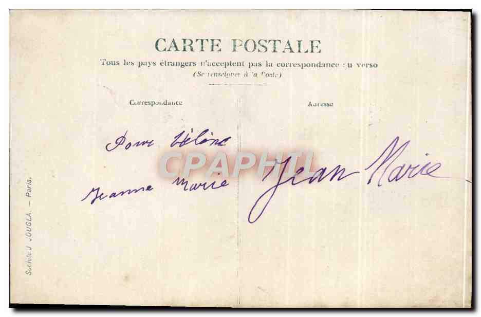 CARTE PHOTO Mariage Bretagne Folklore — Rückseite