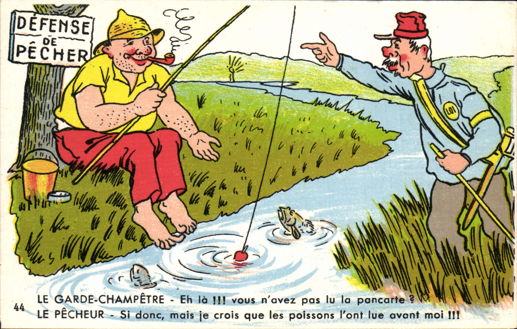 CPA Le Garde Champetre Eh la Vous Peche Chasse