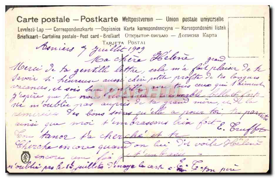 CPA Fantaisie Enfants — Rückseite