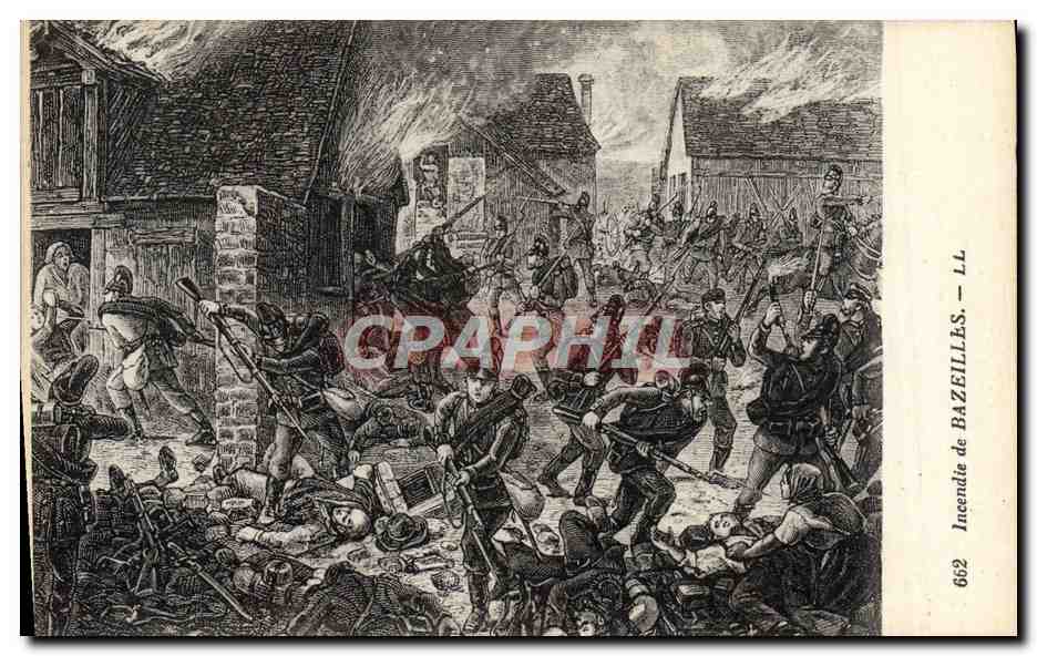 Incendie de Bazeilles — scène de combat — édition LL, n° 662