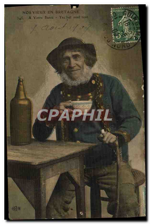 CPA Nos Vieux En Bretagne A Votre Sante Folklore