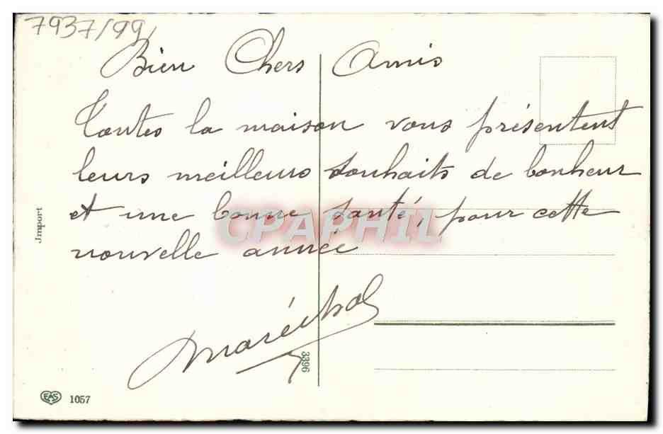 CPA Bonne Annee — Verso
