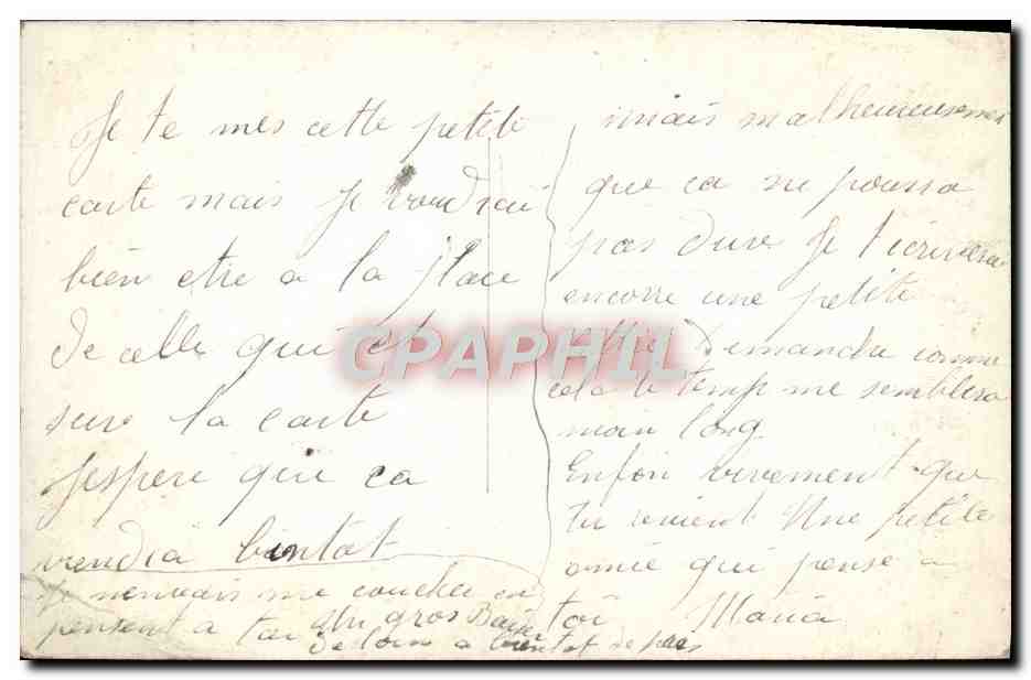 CPA Je Vous aime Femme Marin — Verso