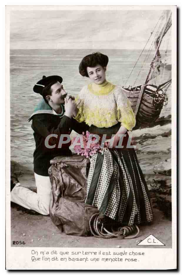 Sailor proposing to a woman — seaside scene — C.L. n° 2056