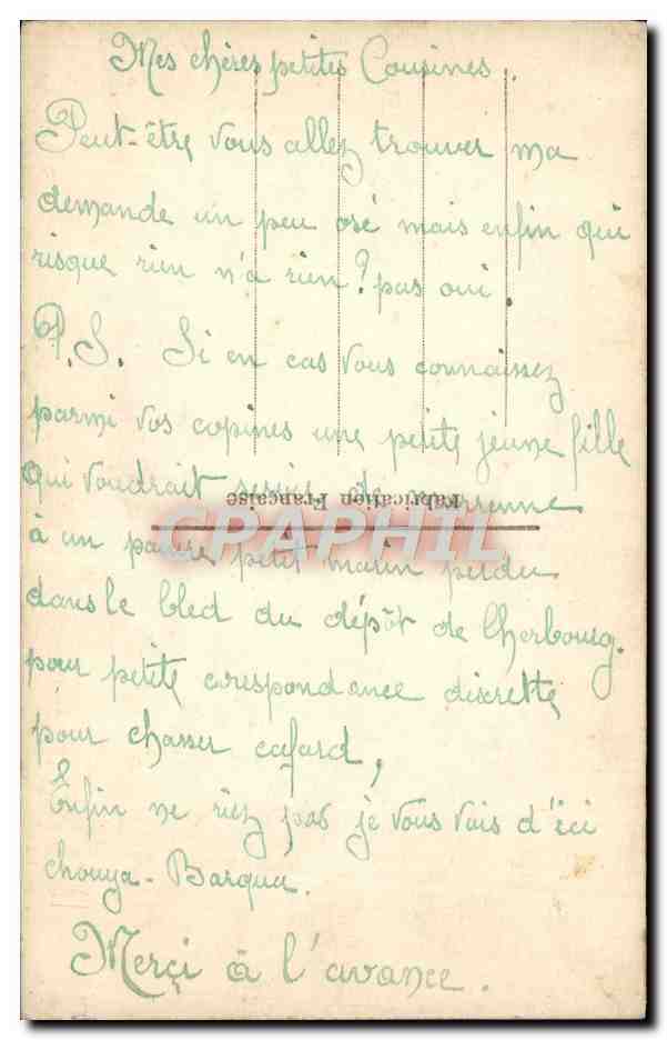 CPA Femme Marin  — Verso