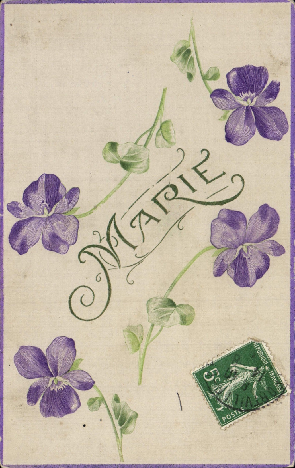 CPA Fantaisie Fleurs Marie