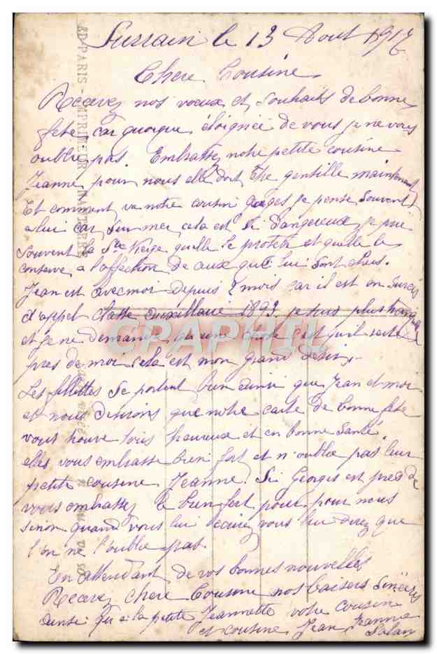 CPA Fantaisie Femme Bonne Fete — Rückseite