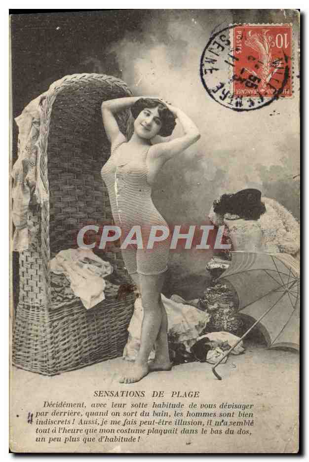 CPA Sensations de Plage Femme Maillot de bain