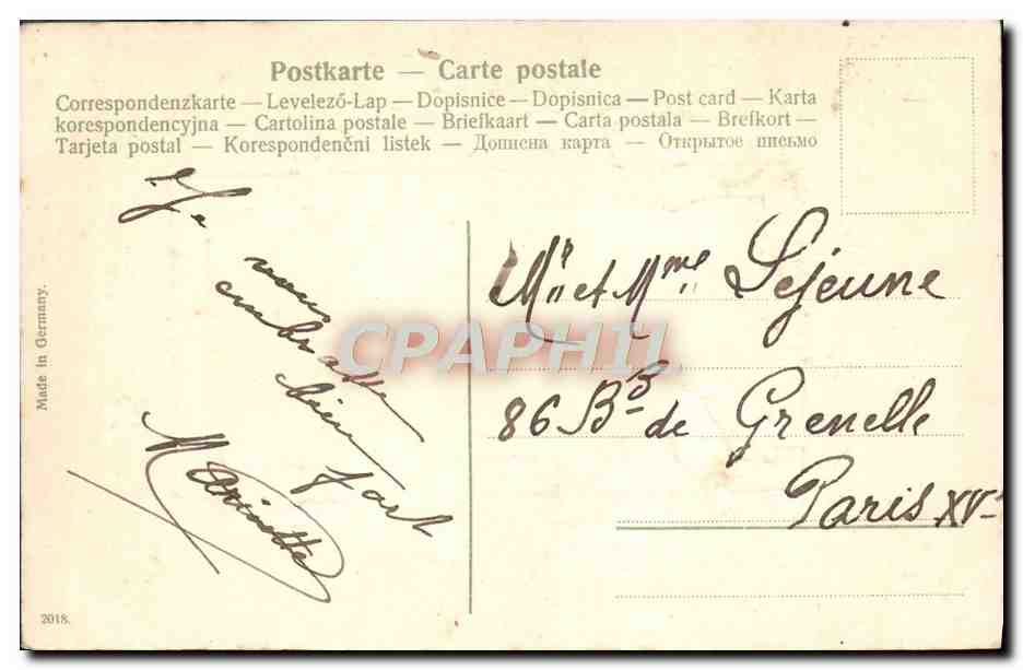 CPA Fantaisie Fleurs Colombes — Verso