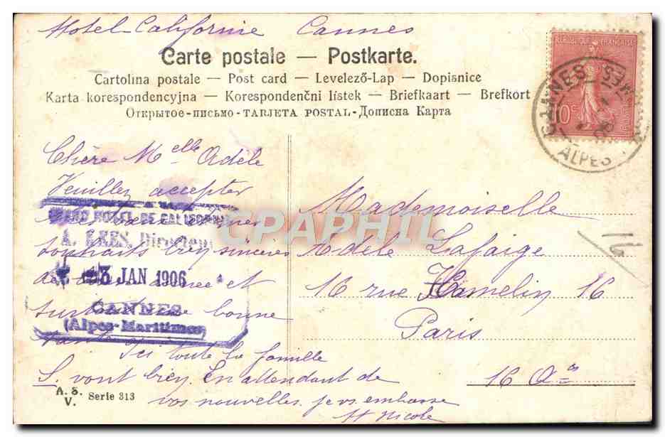 CPA Fantaisie Nature — Rückseite