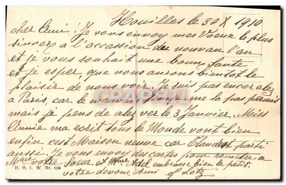 CPA Fantaisie Branche Bonne annee — Rückseite