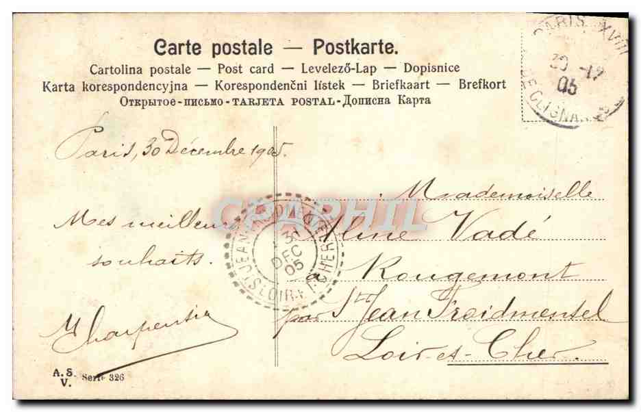 CPA Fantaisie Fleurs Gui cachet St Jean Froidemendel — Rückseite