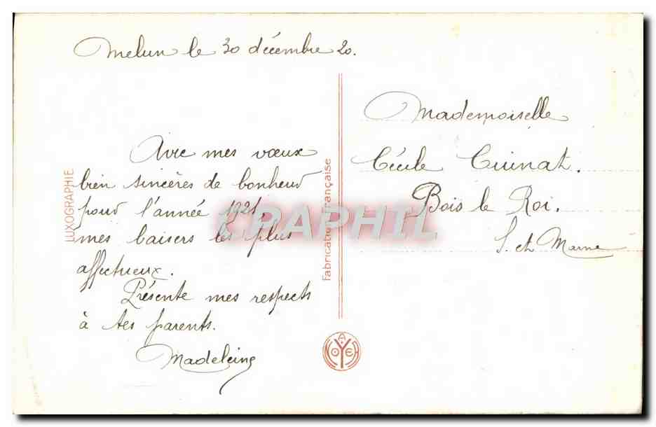 CPA Fantaisie Bonne annee — Verso