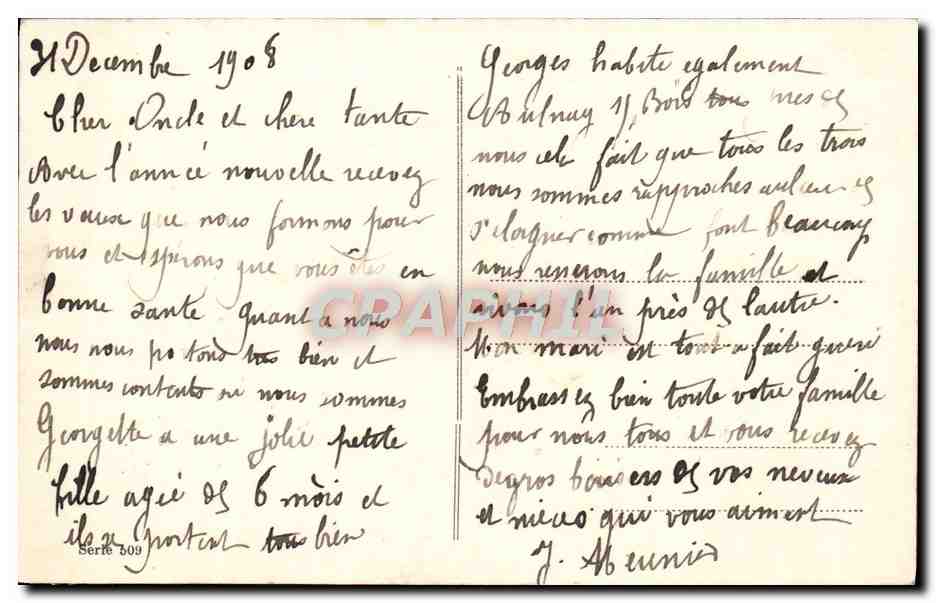 CPA Fantaisie Fleurs Bonne annee Arbres — Verso