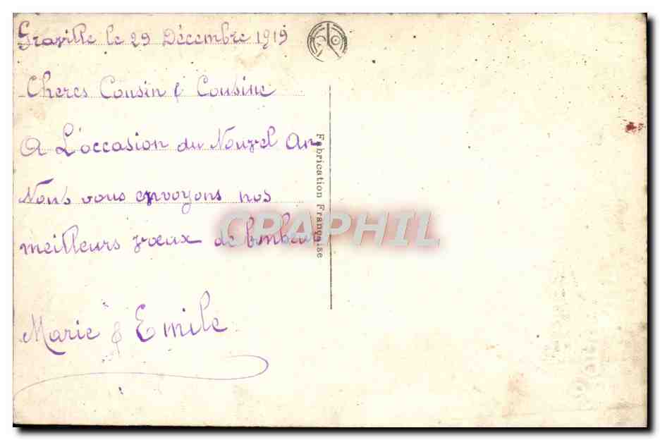 CPA Fantaisie Bonne annee — Verso