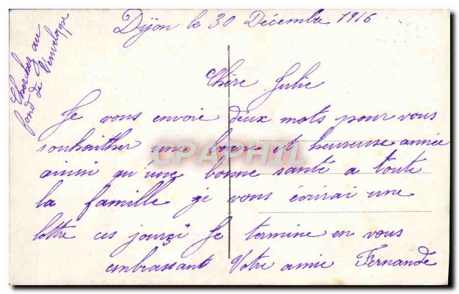 CPA Fantaisie Fleurs Trefle — Verso