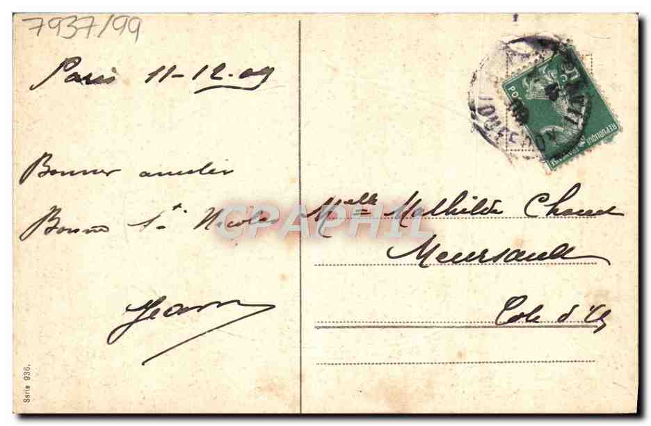 CPA Fantaisie Femme Barque — Rückseite