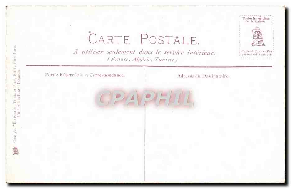 CPA Fantaisie Une nuit a la Poste — Verso