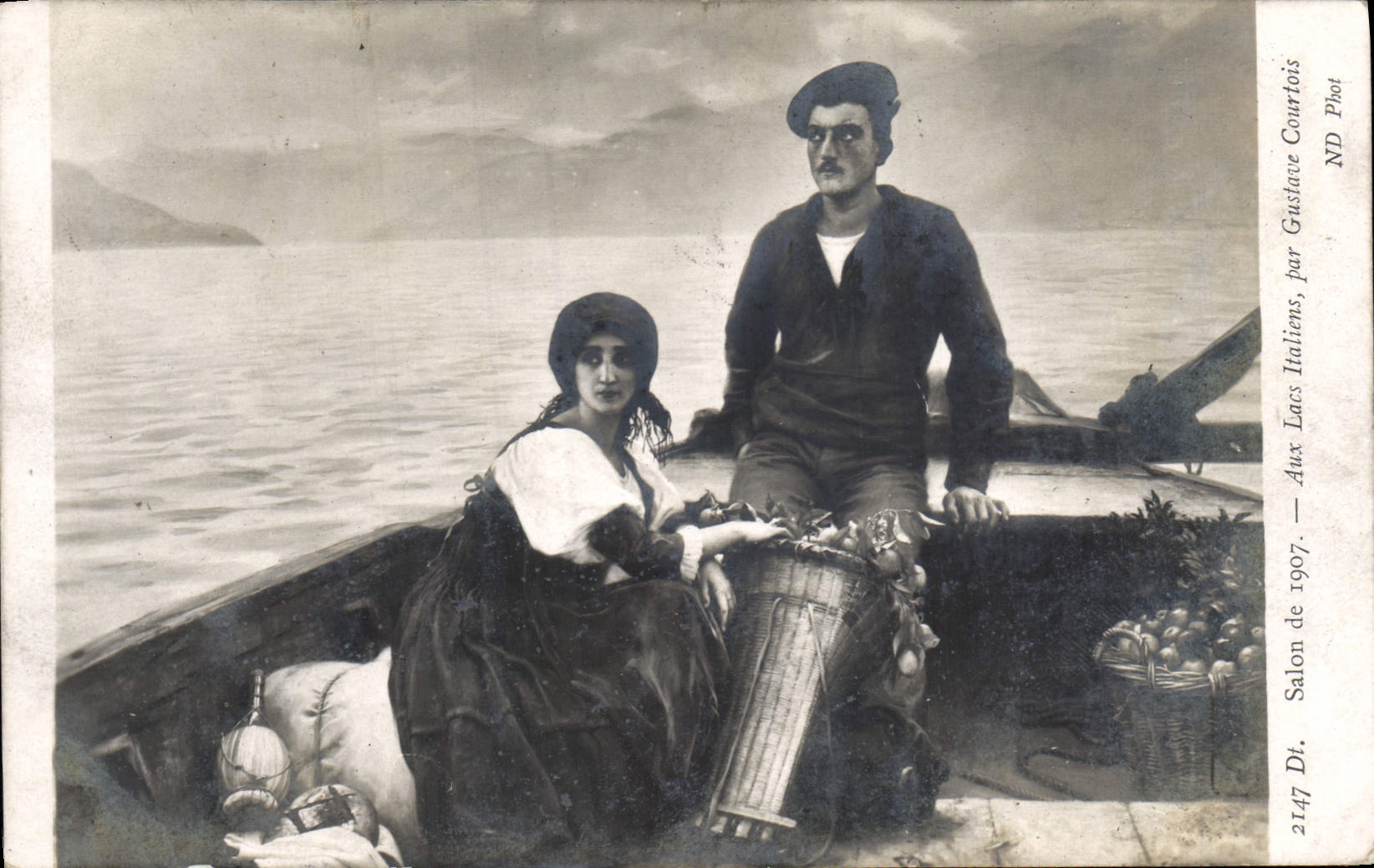 CPA Fantaisie Salon 1907 Aux lacs italiens Gustave Courtois