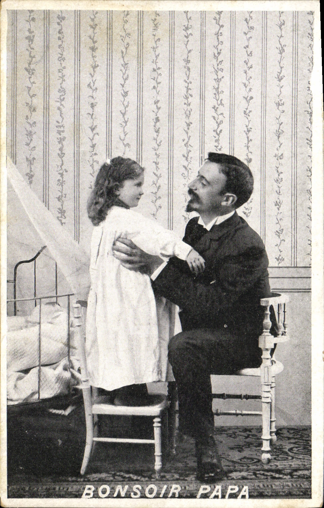 CPA Fantaisie Bonsoir papa Enfant