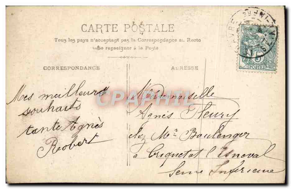 CPA Fantaisie homme — Verso