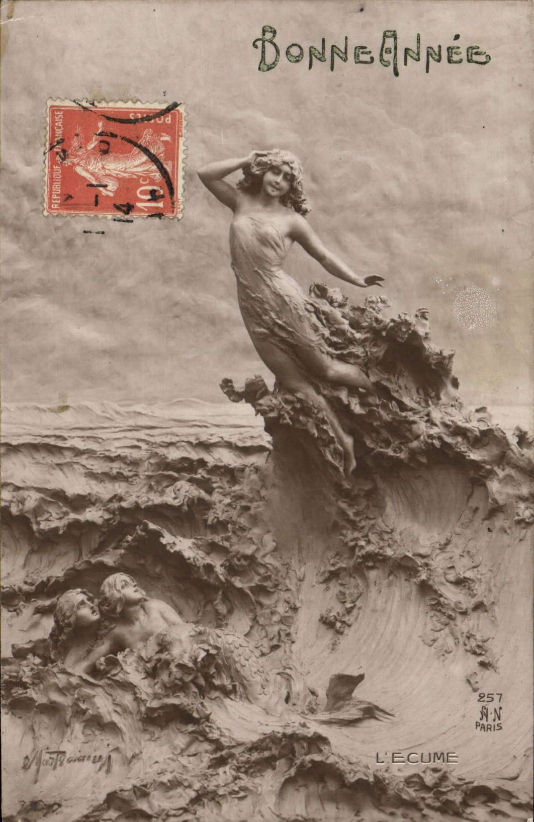 Sculpture de la mer — Bonne Année — L'Ecume, Paris, n° 257